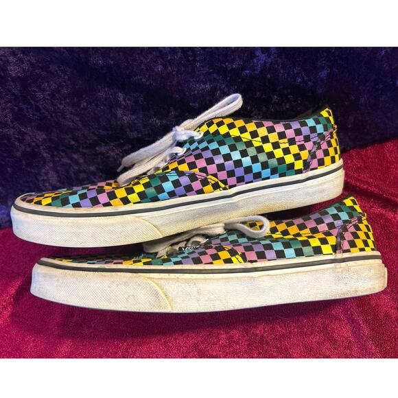 Vans Colorful Rainbow Checker Missy Sz 5, Tennis, Sneakers Lace Up,721356 - Picture 3 of 7